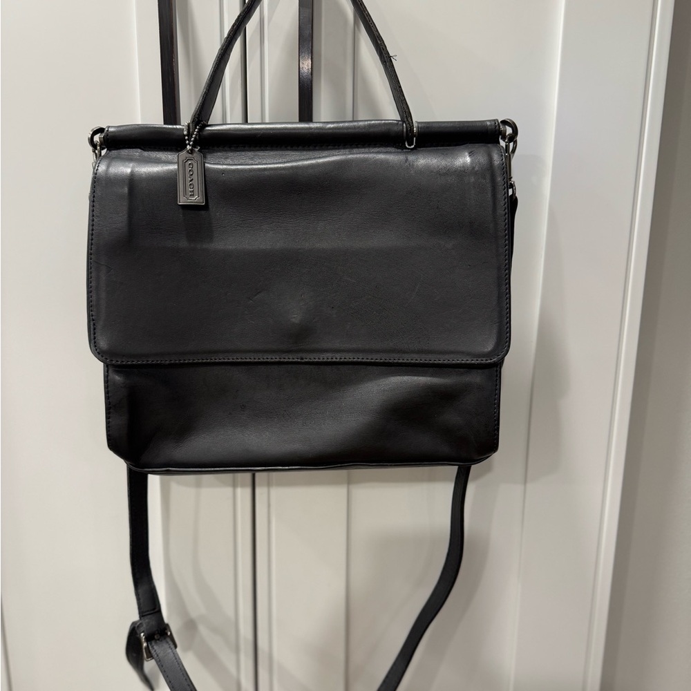 Vintage, RARE Coach 9185 Whitney Satchel Black Leather Handbag/Crossbody